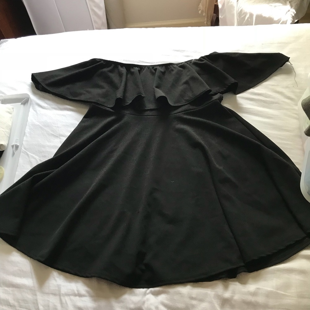 Off the Shoulder Black Dress